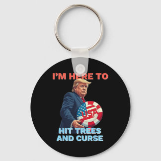 Disc Golf T-shirt Grappig Bomen Raken en Vervloeke Sleutelhanger