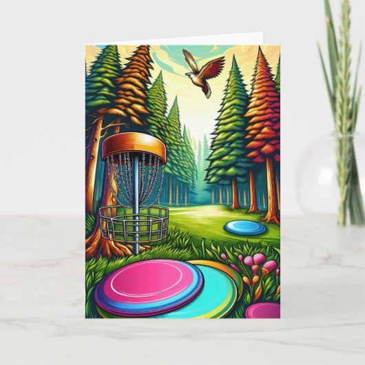 Disc Golf Thema Gelukkige Vaderdag  Kaart (Voorkant)