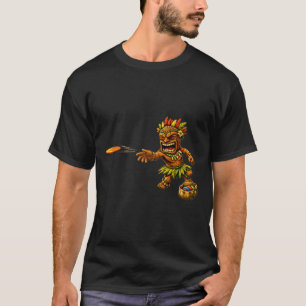 Disc Golf Tiki Sket Hawaiaanse Polynesische Eiland T-shirt