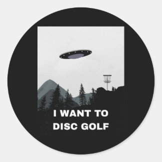 Disc Golf Ufo  Ronde Sticker