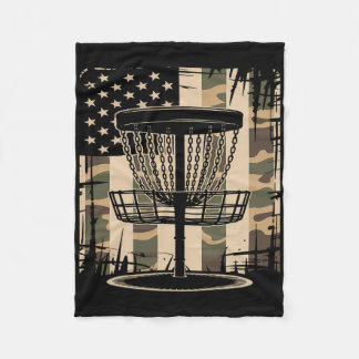 Disc Golf Usa Camo Vlag - Patriotische Frolf Spele Fleece Deken