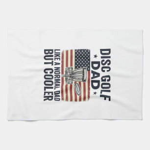 Disc Golf Vader Vintage Vlag Grappig Shirt Ontwerp Theedoek