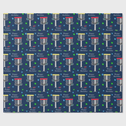 Disc Golf Verjaardag inpakpapier (Vlak)