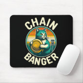 Disc Golfer Cat Chain Banger Disc Golf Speler Muismat (Met muis)