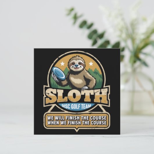 Disc Golfer Funny Sloth Disc Golf Player Golfer Kaart (Staand voorkant)
