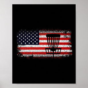 Discgolf Amerikaanse Vlag - Rood Wit En Blauw Poster