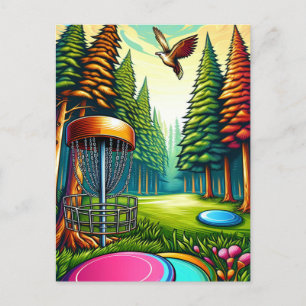Discgolf en adelaar thema briefkaart