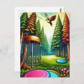 Discgolf en arend thema   briefkaart (Voorkant / Achterkant)