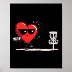 Discgolf Hart Disc Golf Golfer Valentijnsdag Su Poster