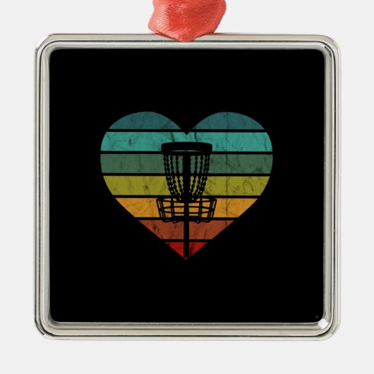 DiscGolf - Retro doelmandje Metalen Ornament (Voorkant)