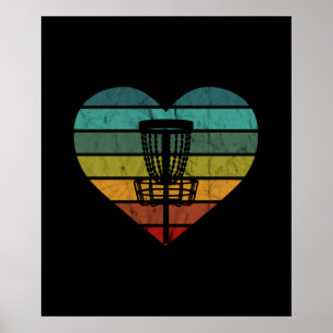 DiscGolf - Retro doelmandje Poster