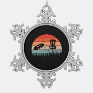 Discgolf Retro Tin Sneeuwvlok Ornament