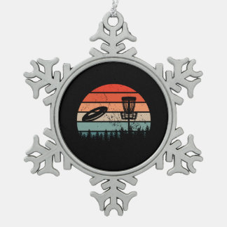 Discgolf Retro Tin Sneeuwvlok Ornament