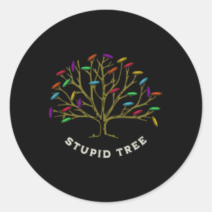 Discgolf - Stomme Boom Grappige Sarcastische Ronde Sticker