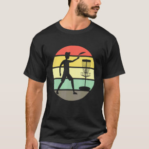 Discgolf Sunset Design Retro Disc Golf T-shirt