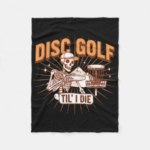 Discgolf tot ik sterf Funny Disc Golfer Frisbeegol Fleece Deken