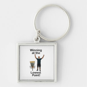 Discgolf Winnen Op Het Laagste Punt Golfer Verjaar Sleutelhanger