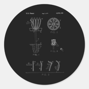 Discgolfmandje doel octrooi ontwerp - Frolf Ronde Sticker