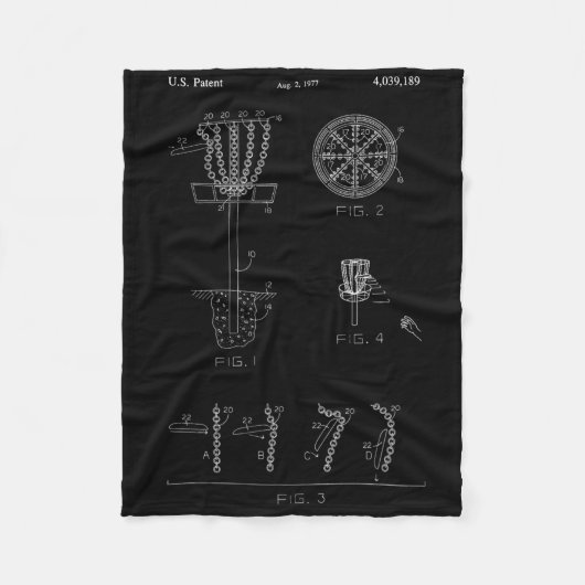 Discgolfmandje doel patent ontwerp - Frolf Fleece Deken (Voorkant)