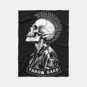 Discgolfspeler Punk Rock Schedel Mohawk Gooi Hard Fleece Deken