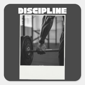Discip In T-Shirt– Minimalistisch Motiverend Stre Vierkante Sticker
