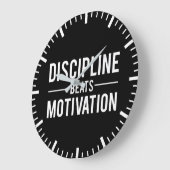 Discipline Beats Motivation - Inspirerend Grote Klok (Hoek)