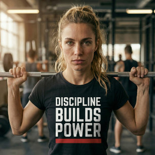 Discipline Bouwt Kracht Workout Gym T-Shirt
