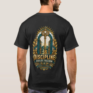 Discipline Bouwt Vrijheid Sleutel Motiverende T-Sh T-shirt