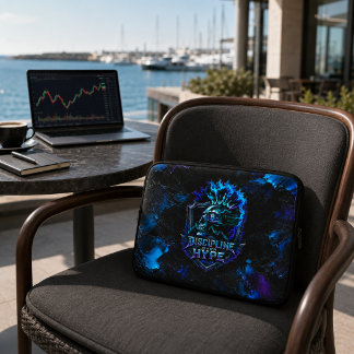 Discipline Boven Hype Bitcoin Blauwe Kwaststreek Laptop Sleeve