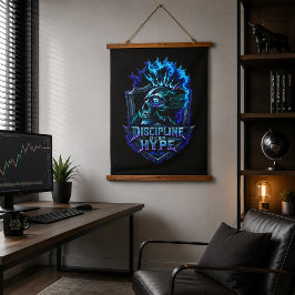 Discipline Boven Hype Bitcoin Crypto Mentaliteit O Hangend Wandkleed
