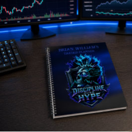 Discipline Boven Hype Blauwe Gloed Bitcoin Crypto Planner