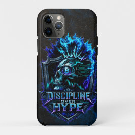 Discipline Boven Hype Blauwe Grunge Bitcoin iPhone 11 Pro Hoesje