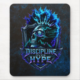 Discipline Boven Hype Blauwe Grunge Bitcoin Muismat