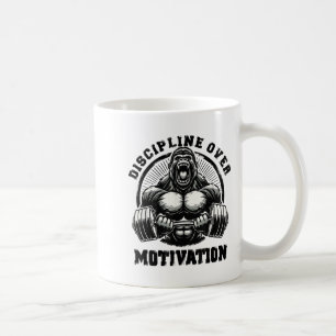 Discipline boven motivatie Gewichtheffen Gym Quote Koffiemok