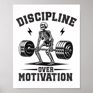 Discipline Boven Motivatie Gym Motivatie Training Poster