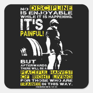 DISCIPLINE - Deadlift Workout Motivatie Vierkante Sticker