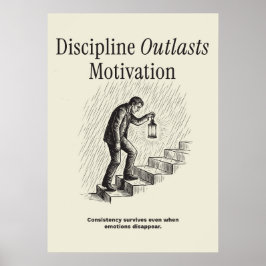 Discipline duurt langer dan motivatie poster