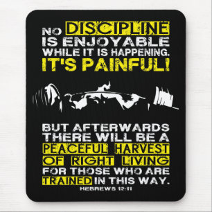 DISCIPLINE - Hurkende Motivatie Training Muismat