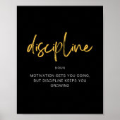 Discipline Inspirerend Citaat Poster (Voorkant)