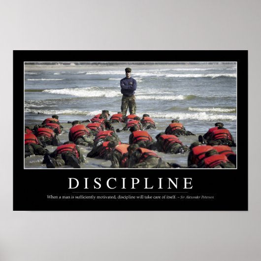 Discipline: Inspirerend prijsopgave Poster (Voorkant)