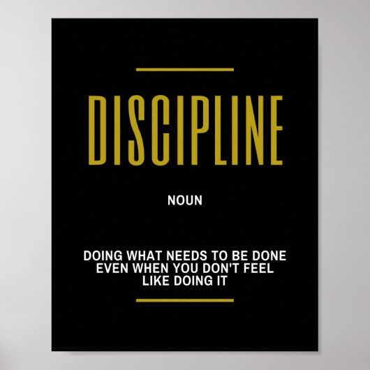 Discipline Inspirerend Quote Poster (Voorkant)