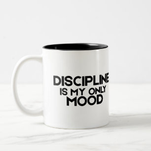 Discipline Is Mijn Enige Stemming Minimalist Tweekleurige Koffiemok