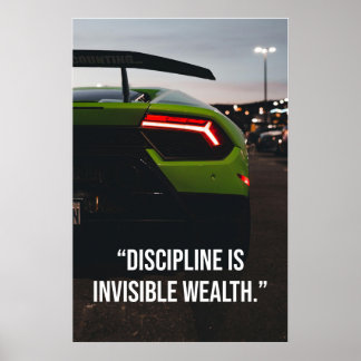 Discipline Is Onzichtbare Rijkdom Supercar Citaat Poster