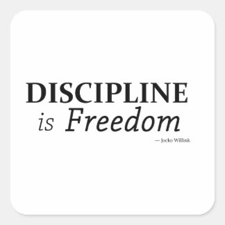 Discipline is vrijheid  vierkante sticker