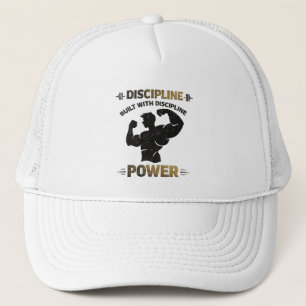 Discipline Kracht Vintage Sportzaal Motiverende Wo Trucker Pet