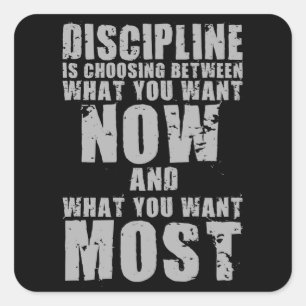 DISCIPLINE - Motivatie woorden Vierkante Sticker