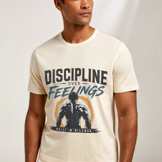 Discipline Over Feelings T-shirt – Gebouwd in Stil