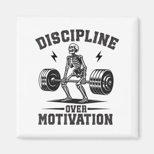 Discipline Over Motivation Gym Motivational Traini Magneet (Voorkant)
