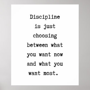 Discipline Quote Poster Wall Art Inspirerend