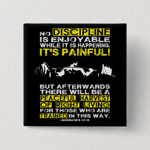 DISCIPLINE - Squat Workout Motivatie Vierkante Button 5,1 Cm